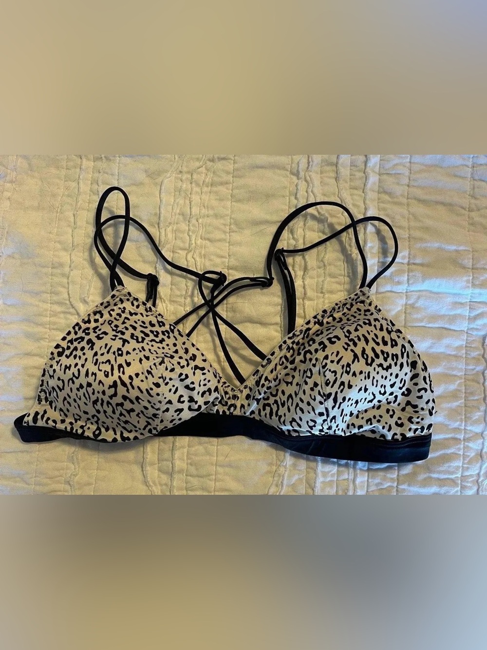 Victoria's Secret Leopard Print Bralette - Beige and Black